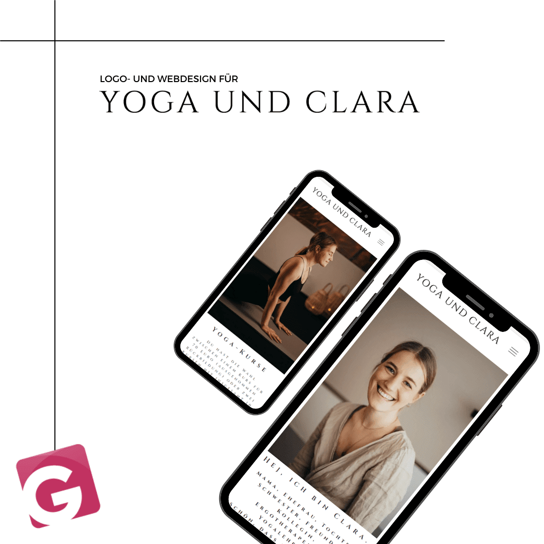 Gestaltungsmedien Werbeagentur Branding für Yoga und Clara
